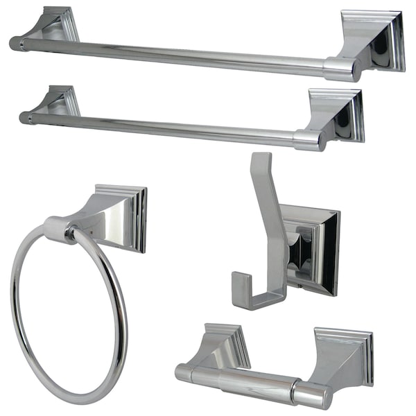 Monarch 5-Piece Bathroom Accessory Set, Chrome